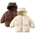 thumbnail image 5 of KYAIGUO Toddler Ears Hooded Jacket Puffer Jacket for Baby Girls Boys Winter Warm Coat Solid Colour Zip Cotton Jacket for 1-6Y, 5 of 5
