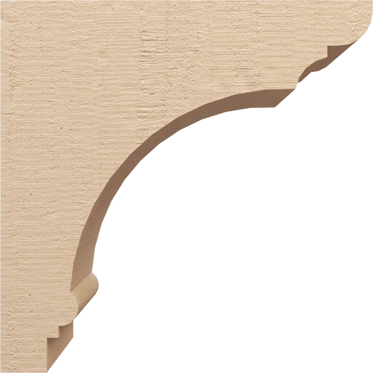 12"W x 24"D x 24"H Classic Hughes Rough Cedar Woodgrain TimberThane Corbel, Primed Tan