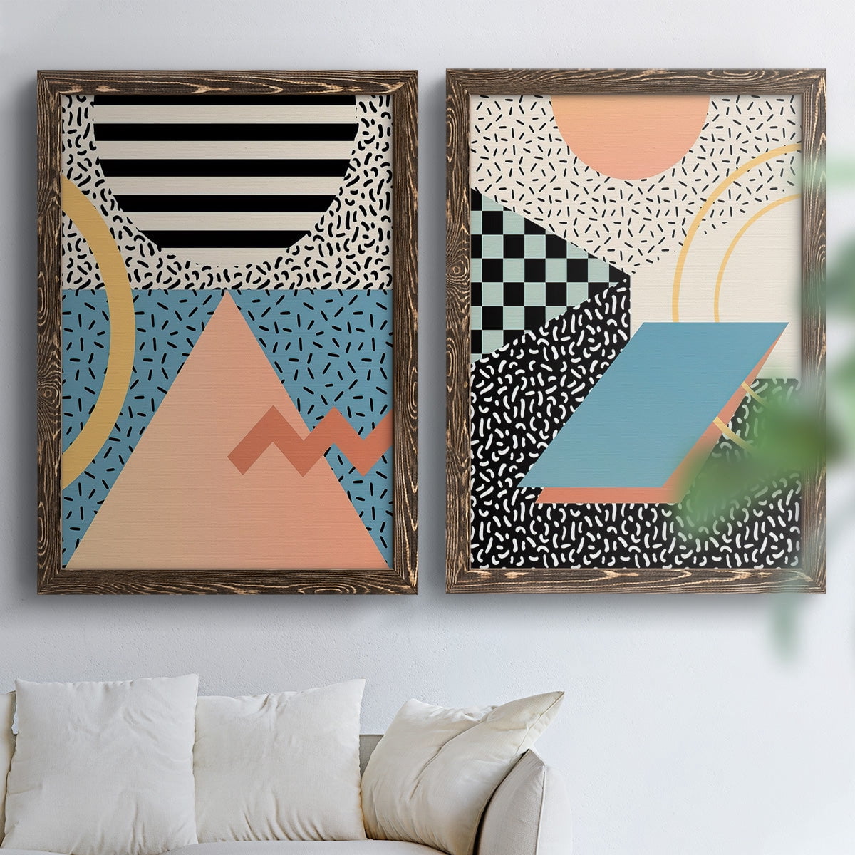 Modern Memphis I - Premium Framed Canvas 2 Piece Set - Ready to Hang
