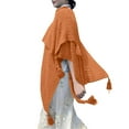 thumbnail image 2 of BWASD Shawl Wraps for Women Casual Open Front Knitted Poncho Cape Scarf Tassel Fringed Loose Sweaters Fashion Accessory Spring 2036, 2 of 5