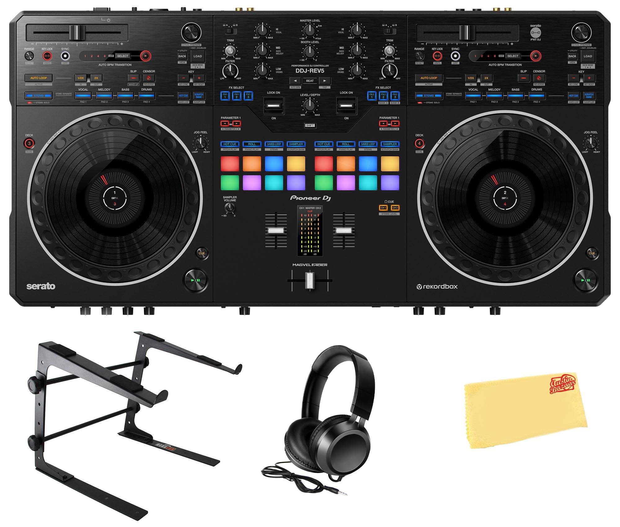 Pioneer DJ DDJ-REV5 Turntable Mixer, Serato Compatible, 4-Deck