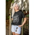 thumbnail image 3 of Hungry Humble Hustle Inspirational Plus Size Crewneck Graphic Tee Shirt Brisco Brands 2X, 3 of 5