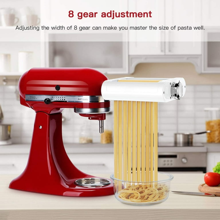 Pasta Attachment for Kitchen Stand Mixer,Pasta Maker Machine, Pasta Roller,  Angel Hair and Fettuccine Cutter