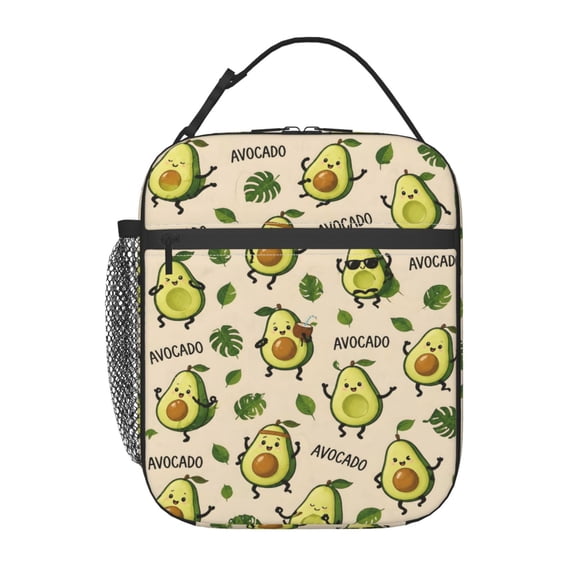 Cute Avocado Lunch Bag Reusable Thermal Lunch Box with Handle for Women and Men
