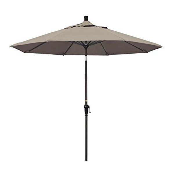 9' Aluminium Marché Umbrella Auto Inclinable Bronze/soleille/taupe