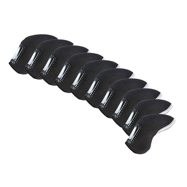 koolsoo 10 Pieces Golf Iron Headcover Set Modern Protection for Women Golfers Adults black