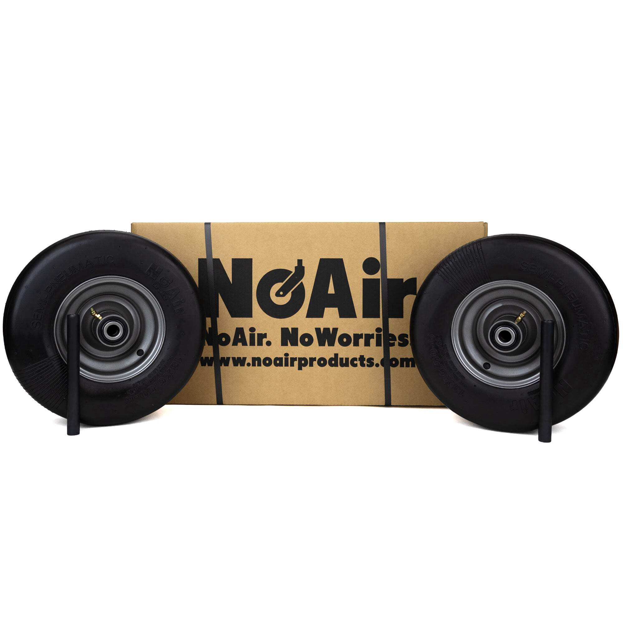 NoAir® (2) Hustler Flat Free Wheel Assemblies 13x6.50-6 fits X One