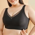 thumbnail image 2 of HNMKIU Seamless Bras for Women Mesh Comfort Support Wireless Bralette No Underwire T-Shirt Style for Everyday Versatile Wear Plus Size Bras Black,L, 2 of 5