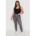 thumbnail image 2 of Womens Plus Size High Waisted Cell Phone Pocket Plaid Leggings, 2 of 6