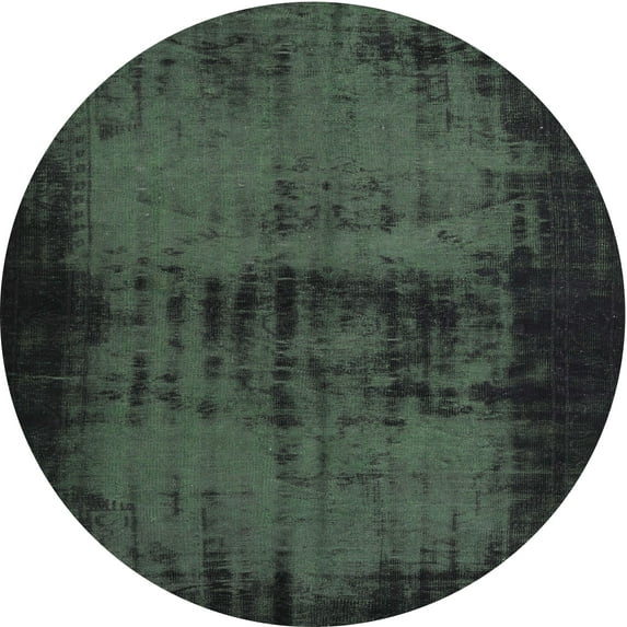 Ahgly Company Indoor Round Traditional Charcoal Black Persian Area Rugs, 3' Round