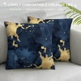 thumbnail image 3 of Acheng Gold and Blue Abstract Art Plush Pillowcase 1 Piece White, 3 of 5