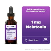 Natrol Sleep Liquid Melatonin, Liquid Sleep Aid for Adults, Berry Flavor, 1 mg, 2 Fl Oz, 15 Servings