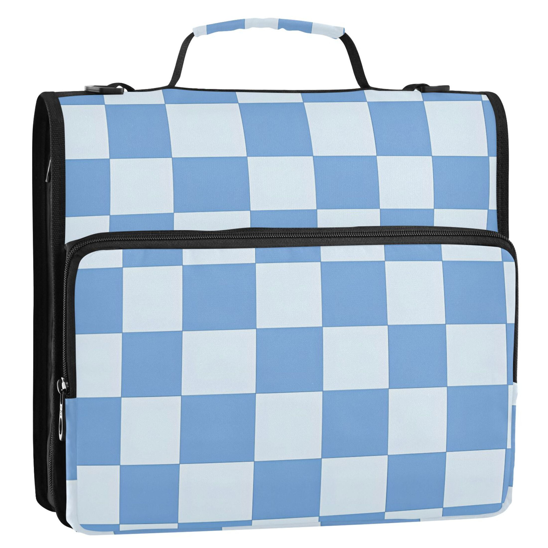 ALAZA Zipper Binder Checkered Grid-t7 3 Ring Trapper Keeper File Folder Organizer Bag