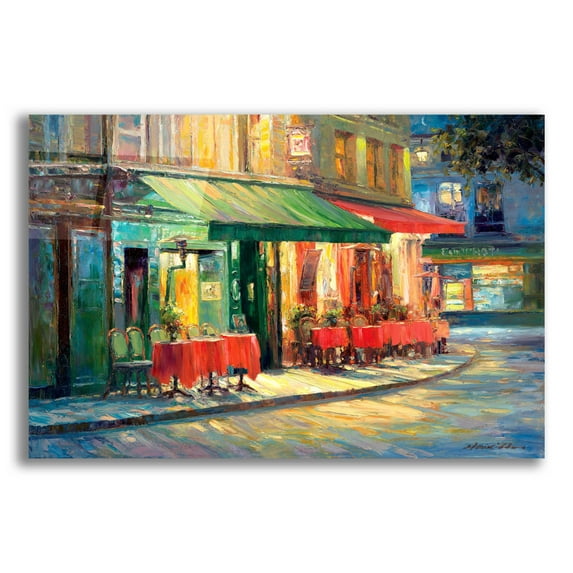 Epic Art 'Red & Green Café' by Haixia Liu, Acrylic Glass Wall Art, 16"x12"