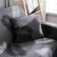 thumbnail image 6 of Shanna Stretch Sofa Slipcover Non Slip Couch Covers for 1 2 3 4 Seater and Sectional Couch, Sofa Furniture Protector(2 Seater,Black Feather Leaf), 6 of 9