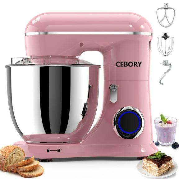 CEBORY 3-IN-1 Stand Mixer, 6.5 QT Tilt-Head 10-Speed Food Mixer, Kitchen Electric Mixer with Dough Hook, Beater, Whisk, Bowl for Most Home Cooks