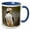 Blue/White, variant on 3drose, Horned Puffin, Lake Clark National Park, Alaska ., 11oz Two-tone Black Mug