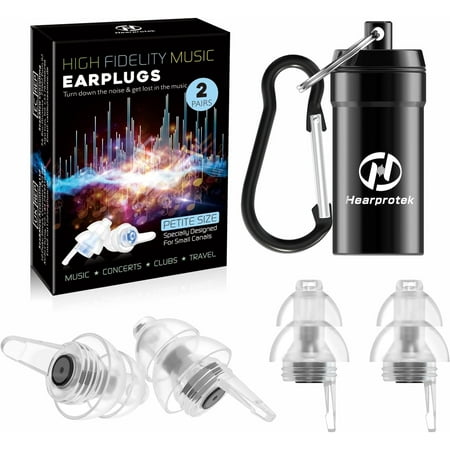 

2 Pairs Concert Ear Plugs Reusable High Fidelity Noise Reduction Music Ear Plugs For Ear Protection-Soft Hearing Protection Earplugs For Concerts Musicians Events (Petite Size)