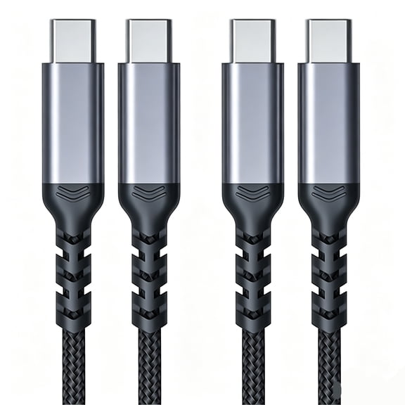 USB C to USB C 6ft 2 Packs, 100W C to C Fast Charging Cable, Type C 3.1 Gen 2 10GBbps High Speed Data Transfer Quick Charge E-Marker Chip Cord, 4K@60Hz Video Output