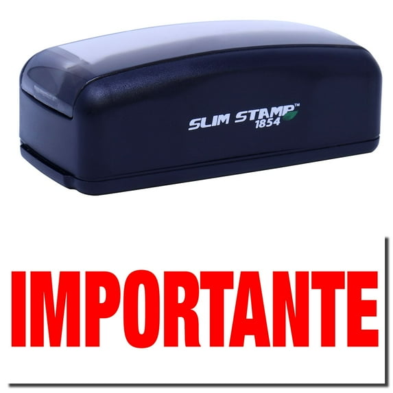 Large Pre-Inked Importante Stamp, Slim 1854, Ultra Slim Design, Impression Size 1-13/16" by 2-1/2", Up to 25,000 Impressions - Red Ink