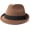 Short Brim-brown, variant on Multi Size Felt Fedora Hat, Adjustable Short Brim Trilby Hats for Men and Women, Roll Up Dress Hat with Ribbon