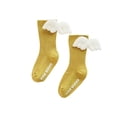 thumbnail image 1 of Niñas Bebés Hasta La Rodilla Calcetines Con Lazo Niño Otoño Invierno Ala De Ángel Algodón Peinado Estilo Español Liso Acanalado Medias Antideslizantes Gris / Xs Vogacara AP007375-19, 1 of 6