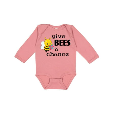 

Inktastic Give Bees a Chance cute bee Gift Baby Boy or Baby Girl Long Sleeve Bodysuit
