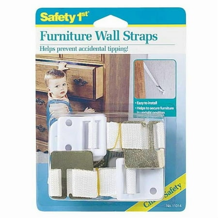Safety 1st Dorel Juvenile 2 Count White Furniture Wall Straps