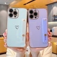 thumbnail image 2 of Designed for iPhone 12 Pro Case for Women Girly, Soft TPU Cute 6.1 inches Heart Phone Case Reinforced Corners Shockproof Bumper & Full Camera Lens Protection with Wristband Kickstand - Gray, 2 of 8