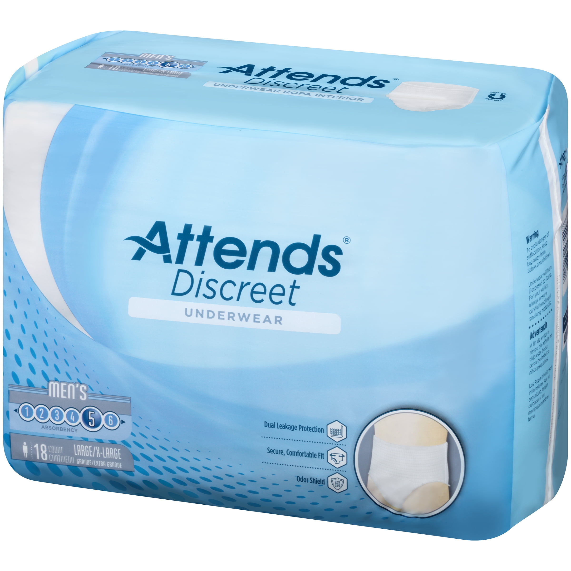 Attends Discreet Underwear, Male - 4 Bags – ActivKare
