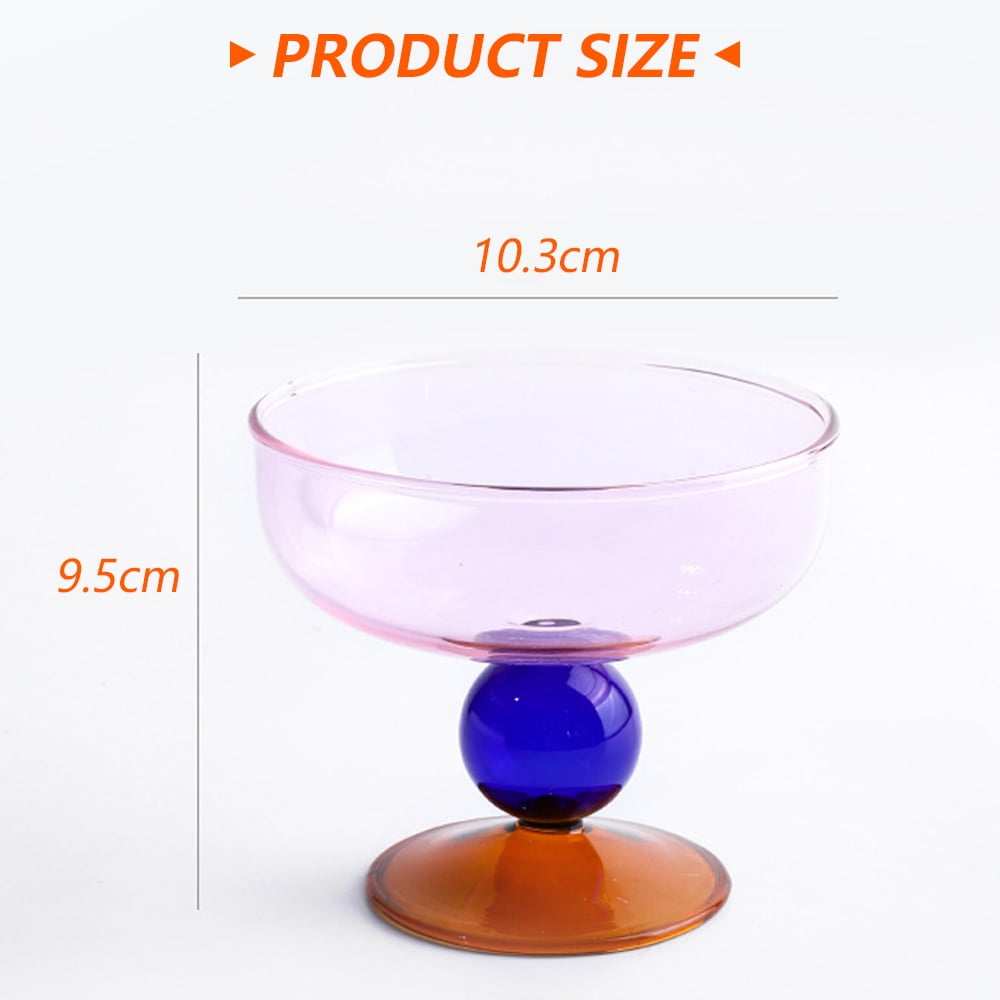Footed glass dessert bowls discount