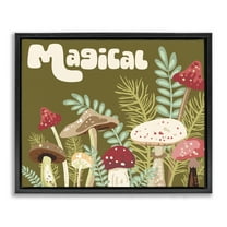 Stupell Industries Magical Botanical Mushrooms Botanical & Floral Painting Black Floater Framed Art Print Wall Art, 31 x 25
