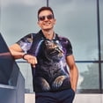 thumbnail image 4 of Balery Purple Moon Cat Camisa Polo de Hombre con Estampado, de Manga Corta y Tejido Medio, Camisa Tipo Golf Polo-XX-Large, 4 of 6