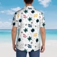 thumbnail image 3 of Lsque Turtles And Corals pattern Hawaiian Shirt for Men, Unisex Summer Beach Casual Short Sleeve Button Down Shirts-X-Large, 3 of 9