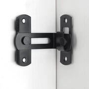 BiJun 90 Degree Right Angle Lock for Locking Sliding Barn Door Locks and Latches Matte Black Latches