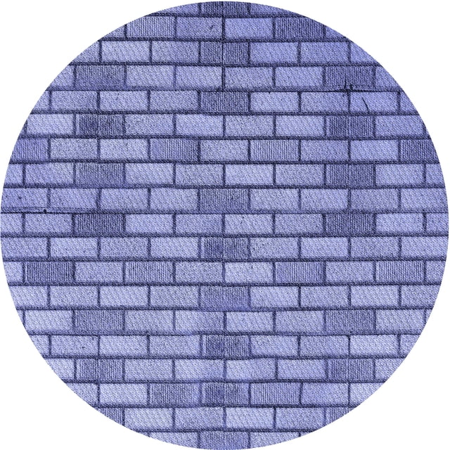 Ahgly Company Tapis Rond Lavable en Machine Intérieur Transitionnel Bleu Ardoise, 3 Pieds Rond