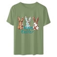 thumbnail image 4 of UPPADA Easter Femmes Oeufs Imprimé T-Shirts Heureux Easter Graphique Bunny Lapin Mignon T-Shirts Manches Courtes Décontracté Col Rond T-Shirts Été Basique Coupe Régulière Chemises Vert,m, 4 of 5