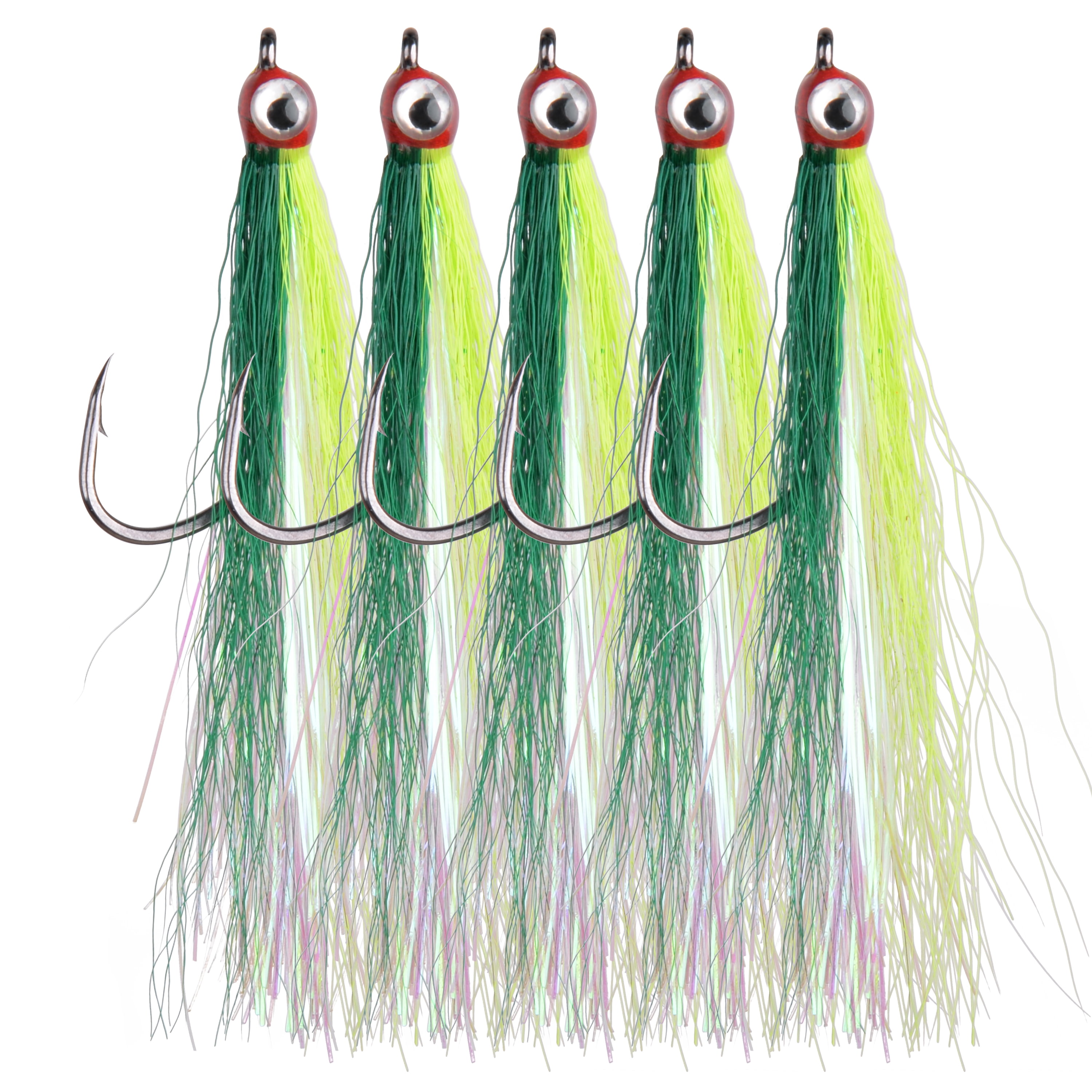 FREE & FAST Shipping 6 BUCKTAIL TEASERS CRYSTAL FLASH BUCK TAIL TEASER