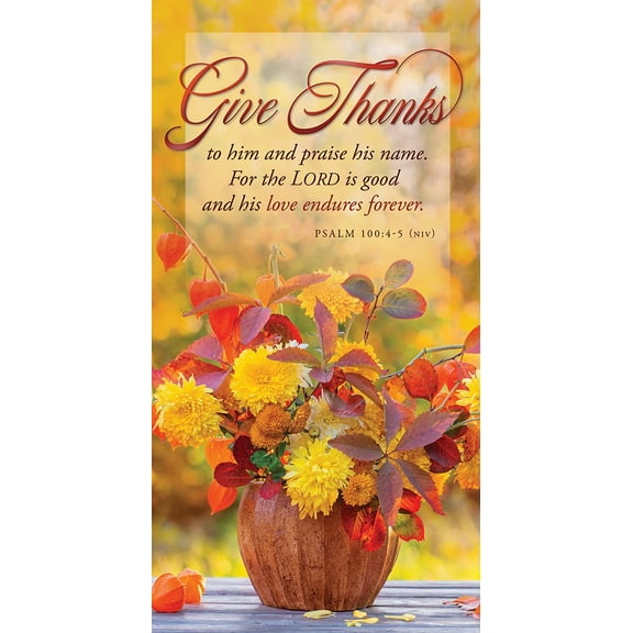 Offering Envelope-Give Thanks (Psalm 100:4-5  NIV) (Pack Of 100)