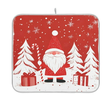 

BZSMCE Dish Drying Mat Santa Claus Design Drying Mats