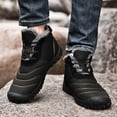 thumbnail image 6 of Mens Snow Boots Fashion Waterproof Winter Fur Lined Warm Boots Slip On Anti-Slip Outdoor Comfortable Lightweight Boot Black 9.5 US, 6 of 7