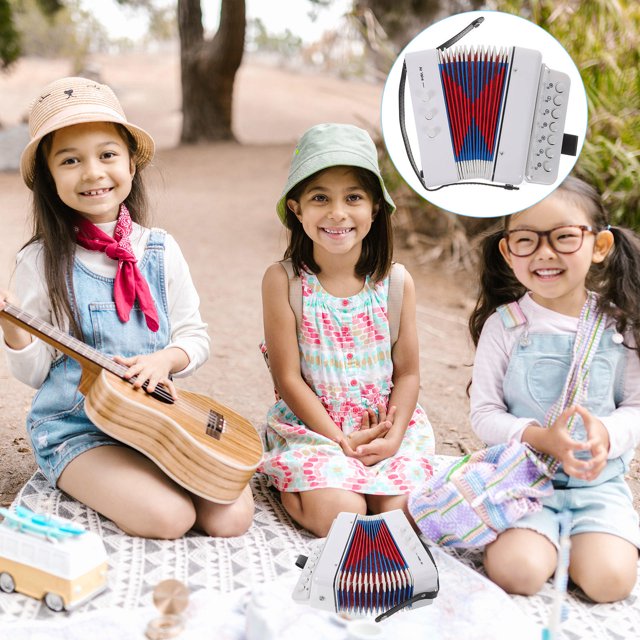 OULII Instrument de Musique Jouet 1 Pce Blanc Accordéon pour Enfants et Tout-Petits