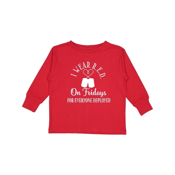 Inktastic Military Support I Wear Red Friday Boys or Girls Long Sleeve Toddler T-Shirt