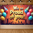 thumbnail image 5 of LUUFILx Congratulations Celebration Backdrop Background Banner Balloons Party Supplies Decorations Inspirational Event Photography Props Graduation Achievement, 5 of 7