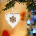 thumbnail image 5 of Gumesh 6 Pcs Wooden Gold Foil Christmas Ornaments - Star, Heart & Velvet Snowflake Hanging Decor for Xmas Tree and Decor, 5 of 6
