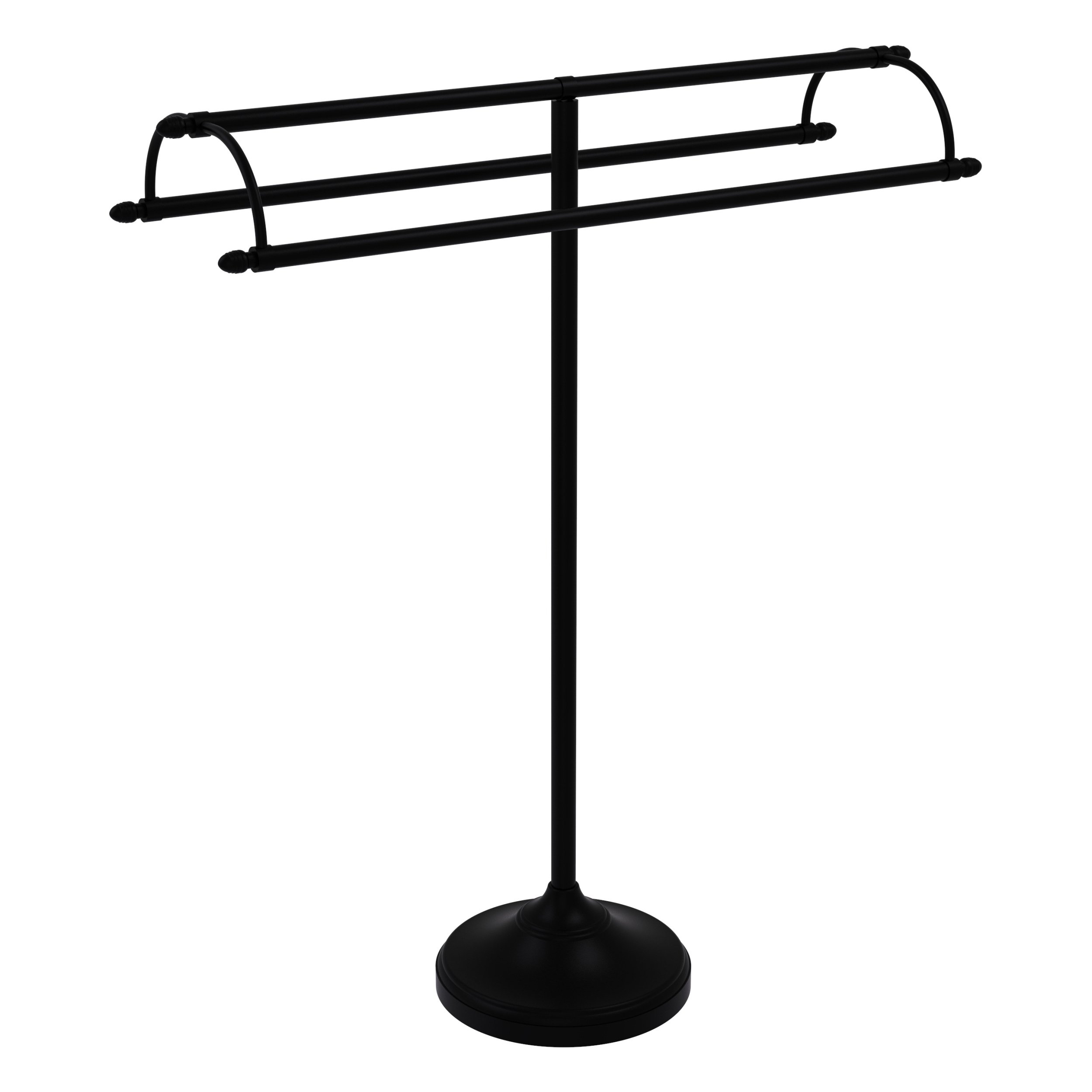 Freestanding Double Arm Towel Valet Matte Black