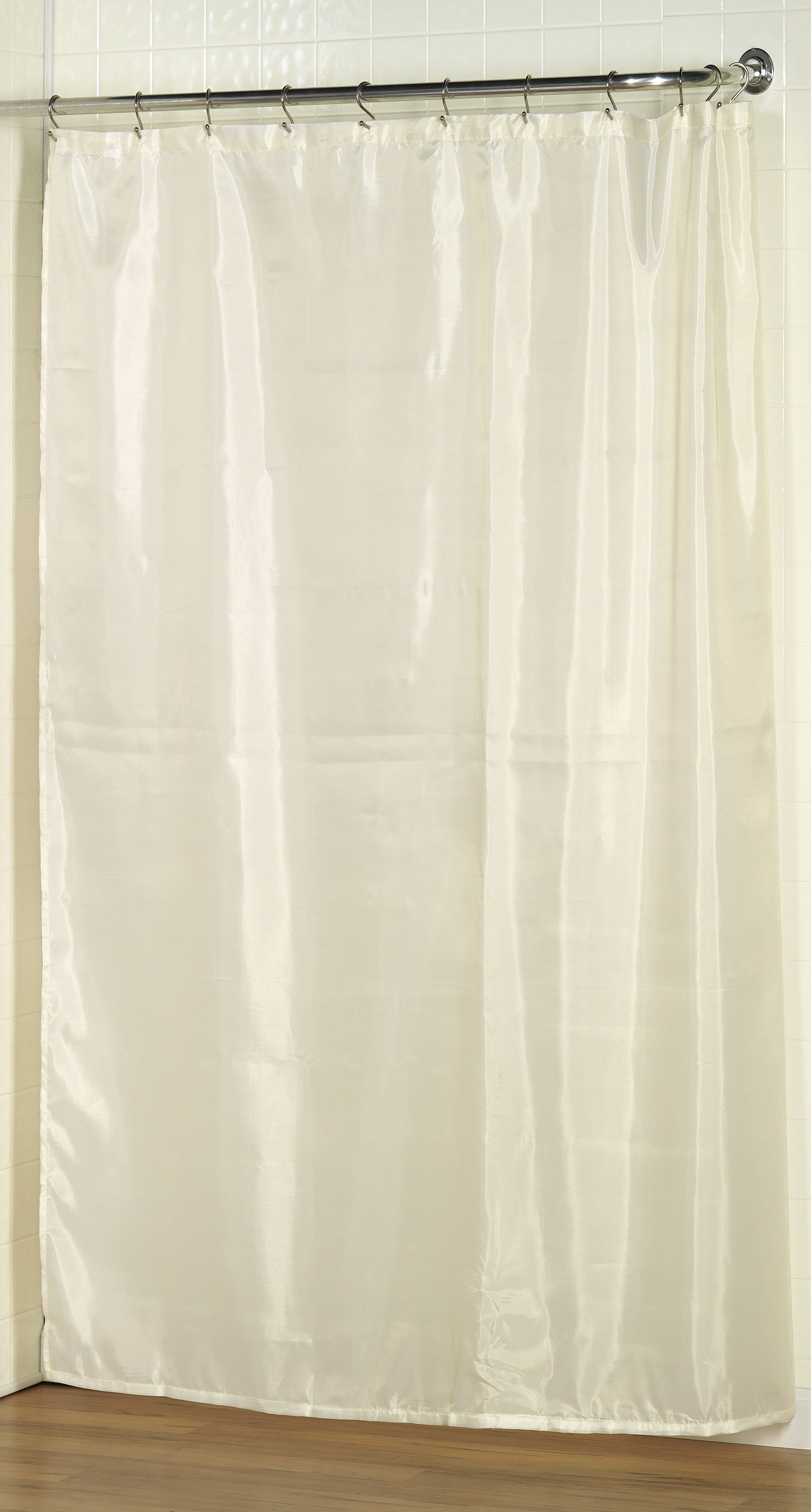 Live Life Stall Size Water Repellant Fabric Shower Curtain Liner(54" x 78") Ivory