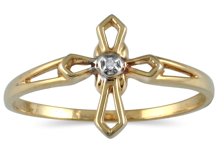 SZUL Women's .05 Carat Diamond Promise Ring in 10K Yellow Gold (J-K-L Color, I2-I3 Clarity)