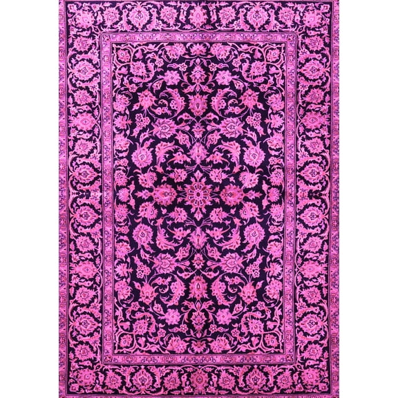 Ahgly Company Indoor Rectangle Persian Pink Traditional Area Rugs, 5' x 7'