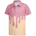 thumbnail image 4 of CPNG Boys Summer Shirt Comfortable Fashion Funny Ice Cream Print Short Sleeve Loose Lapel Buttoned Shirts(Light Pink,7-8 Years), 4 of 7